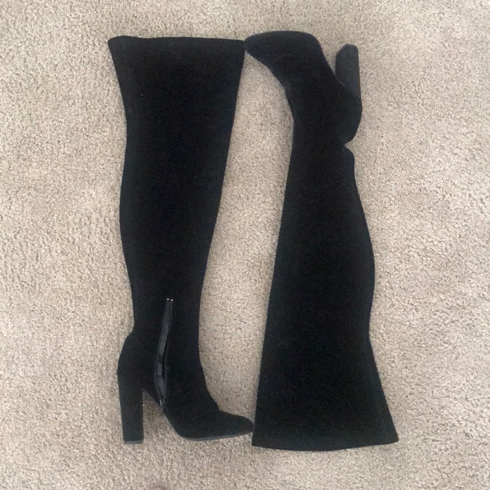 Velvet Thigh High Boots